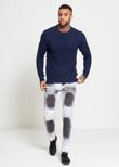 Navy Waffle Knitted Jumper