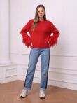 Fringe Sleeve Chunky Knitted Jumper