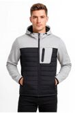 Black Padded Front Zip Pocket Puffer Jacket