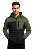 Khaki Padded Front Zip Pocket Puffer Jacket
