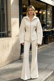 Flared Waist Flo Collar Jacket set