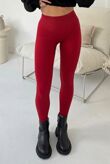 Red High Waist Ribbed Gym Legging