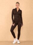 Chocolate Printed Active Top And Legging Energy Gym Set