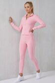 Chocolate Striped Long Sleeve Active Top And Legging Energy Gym Set