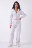 Bleach Grey Ribbed Corset Fit Hoodie With Straight Leg Trouser
