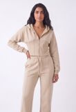 Oatmeal Ribbed Corset Fit Hoodie With Straight Leg Trouser
