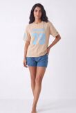 Oatmeal Contrast Short Sleeve LA 79 Varsity T-Shirt