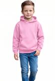 Pink Kids Casual Fleece Pullover Plain Hoodie
