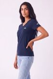 Navy V-Neck Short Sleeve Printed T-Shirt