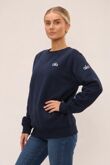 Navy Long Sleeve Printed Crewneck Loose Fit Sweatshirt