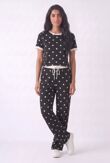 Contrast Waistband Polka Dot Trouser And Crop Top Co-Ord Set