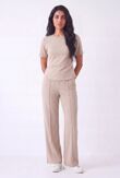 Elegant Ruched Side Top With Single Seam Trouser