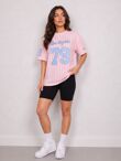 Pink Contrast Short Sleeve LA 79 Varsity T-Shirt