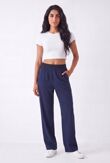 Elasticated Banded Waist Relaxed Fit Wide Leg Pant