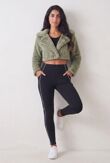 Sage Faux Fur Cropped Jacket