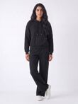 Black Butterfly Embossed Hoodie Straight Leg Jogger
