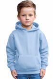 Sky Blue Kids Casual Fleece Pullover Plain Hoodie