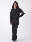 Black Butterfly Embossed Hoodie Straight Leg Jogger