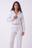 Bleach Grey Ribbed Corset Fit Hoodie With Straight Leg Trouser