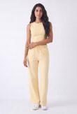 Butter Yellow Corset Crop Top With Relaxed Fit Trouser