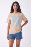 Oatmeal Contrast Short Sleeve LA 79 Varsity T-Shirt