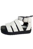 White Gladiator Style Flat Sandals