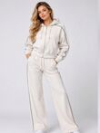 Bleach Grey Hooded Zip-Up & Stripe Detail Jogger Tracksuit Set