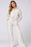 Navy Hooded Zip-Up & Stripe Detail Jogger Tracksuit Set