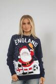 Navy ENGLAND Print Football Festive Jumper