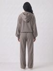 Zip Up T-shirt Lounge Co-ord Set with Wide-Leg Trousers