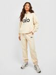 Cream Printed Oversized Hoody and Jogger Tracksuit