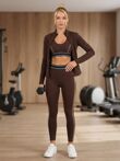 Pink Banded Waist Three Piece Gym Set