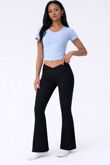 Black High Waisted Crossover Bootcut Yoga Leggings