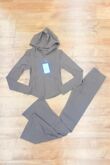 Chocolate Active Zipped Jacket With Flare Trouser