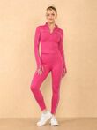 Black Striped Long Sleeve Active Top And Legging Energy Gym Set