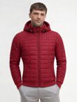 Red Slim Lightweight Hooded Puffer Jacket