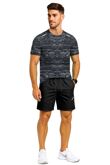 Black Quick Dry Athletic T-Shirt With Running Short