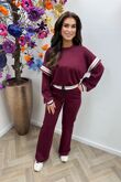 Oversized Striped Sleeves Sweatshirt With Trouser Co-Ord Set