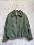 Cropped Corduroy Cuff And Collar Bomber Jacket