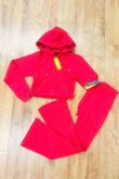 Red Cropped Zipped Hoodie With Bell Bottom Trouser