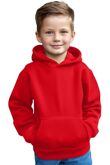 Red Kids Casual Fleece Pullover Plain Hoodie