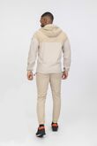 Oatmeal Softshell Hooded Windbreaker Jacket With Jogger