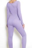 Lilac Ribbed Long Sleeve Unitard
