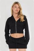 Black Corset Fit Hooded Short Set