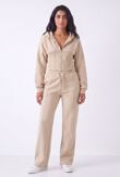 Oatmeal Ribbed Corset Fit Hoodie With Straight Leg Trouser