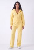 Yellow Ribbed Corset Fit Hoodie With Straight Leg Trouser