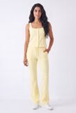Butter Yellow Interlock Molly Button Tank Top With Flare Trouser