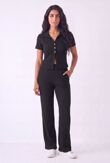 Cheesecloth Crinkle Texture Button Front Shirt With Wide Leg Pant