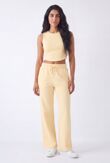 Butter Yellow Corset Crop Top With Relaxed Fit Trouser