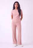 Elegant Ruched Side Top With Single Seam Trouser